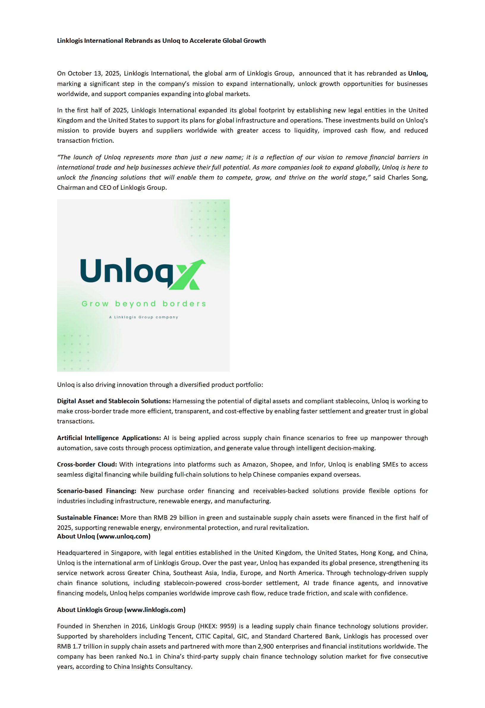 Linklogis International Rebrands as Unloq to Accelerate Global Growth_01.png
